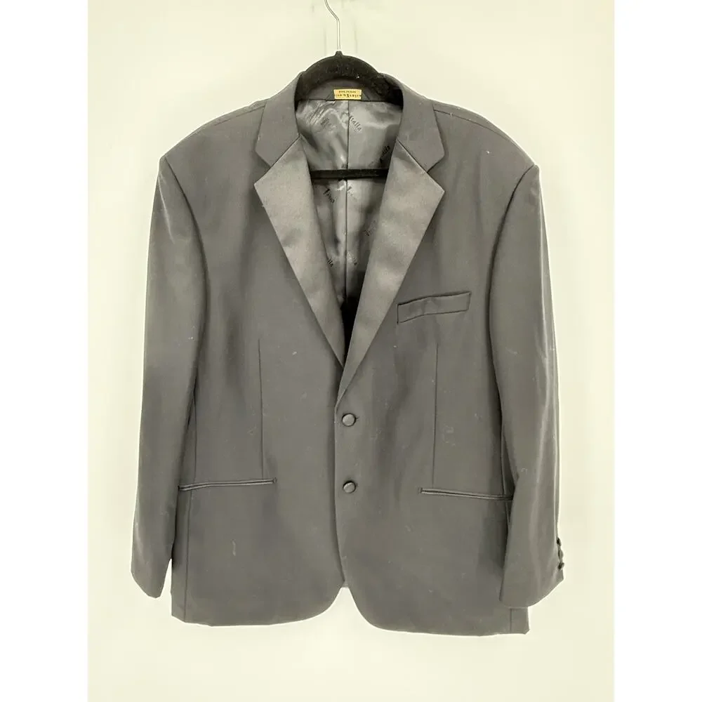 Giro d'Italia Men's Black Super 140s Wool Charles Tuxedo Jacket IT 48L US 38L